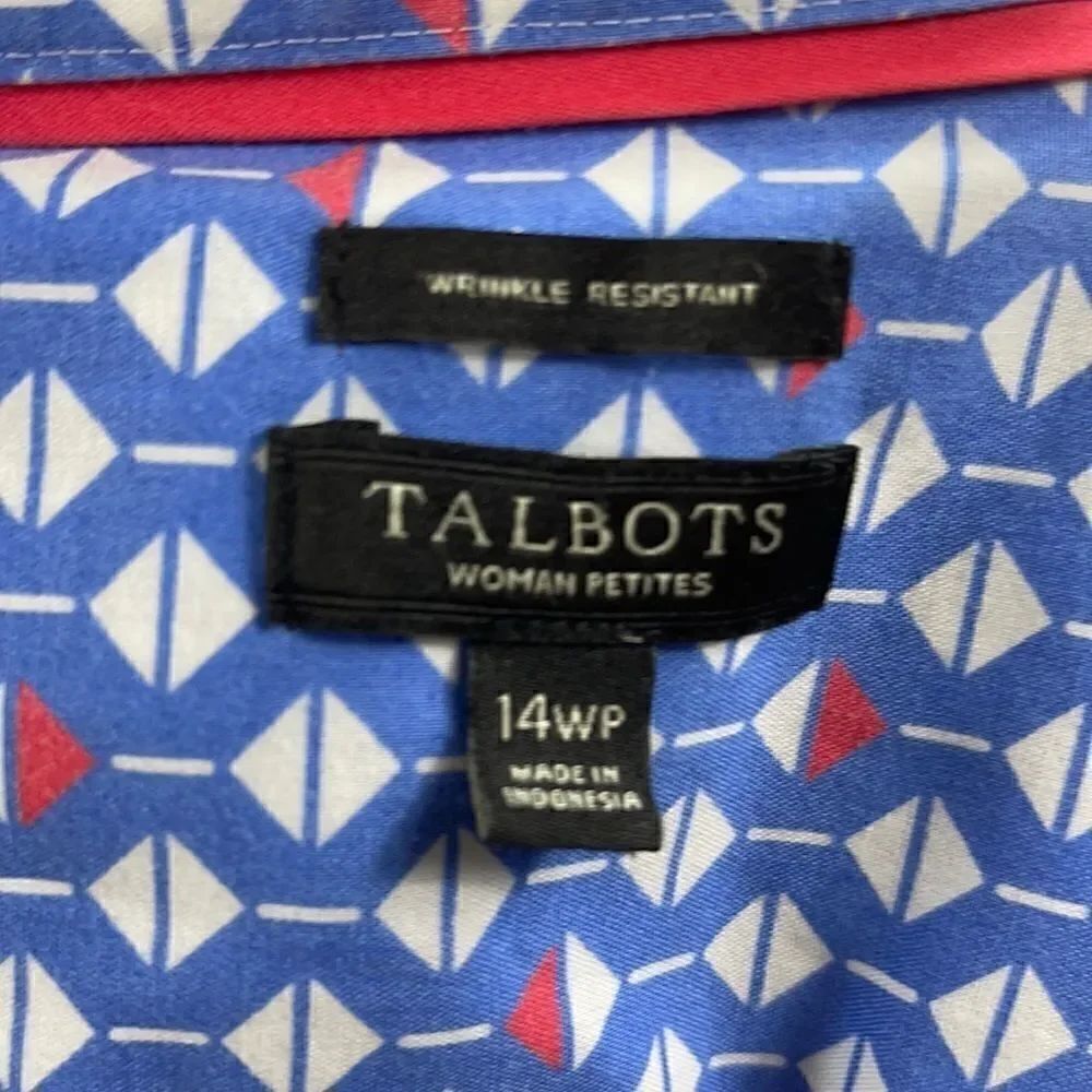 3For$20 Talbots Geometric Print Top Size: 14WP - Picture 5 of 6